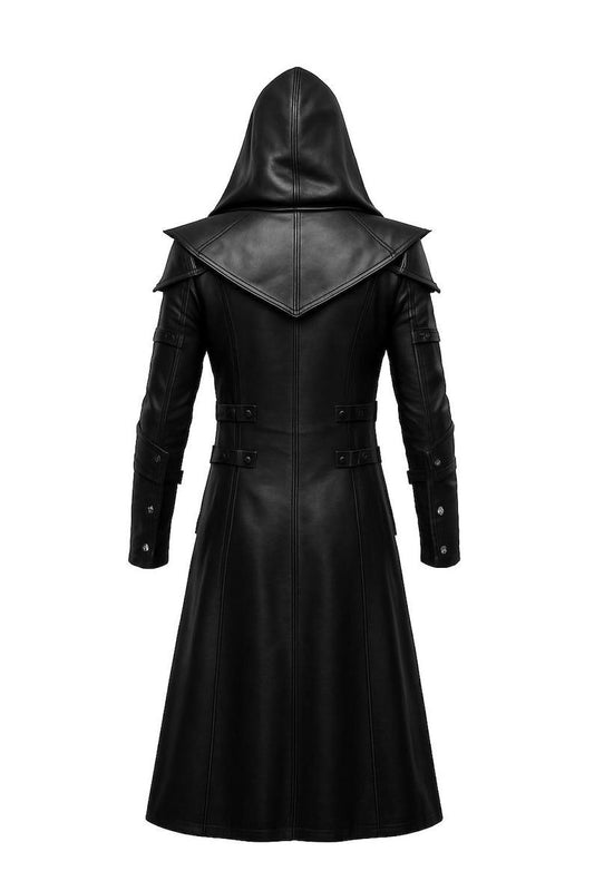 Men's Nocturne Hooded Strap Leather Coat - product view 2