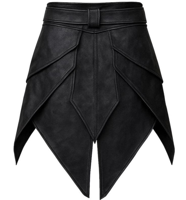 Women's Nocturne Asymmetric Leather Mini Skirt - product view 1